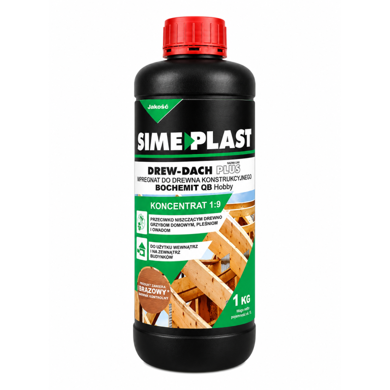 IMPREGNAT DO DREWNA KONSTRUKCYJNEGO SIME PLAST DREW-DACH PLUS – 1 KG (BRĄZOWY)